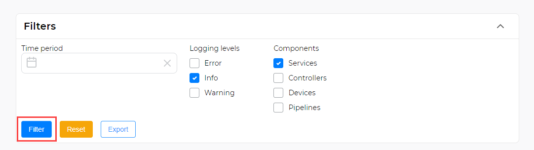 Filter selection