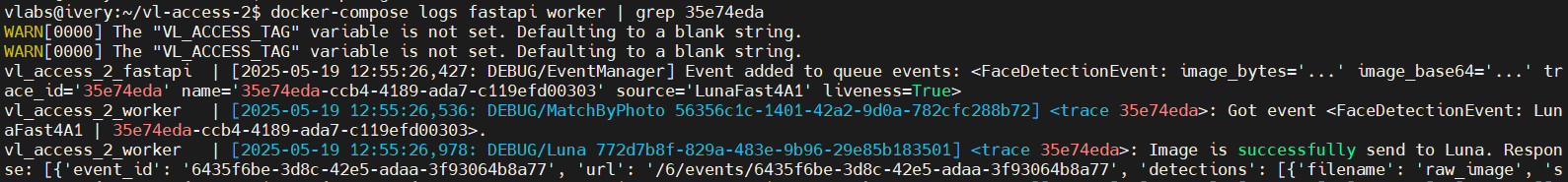 Figure 12. Example log