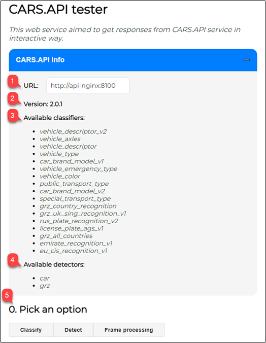 Classify request interface