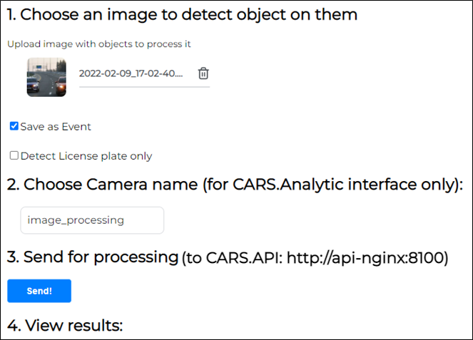 Frame processing request