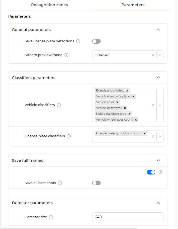 Camera parameters