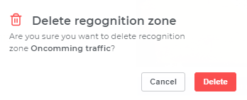 Recognition zone deletion warning