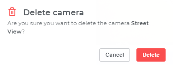 Camera deletion warning