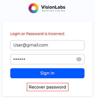 Forgot Password button