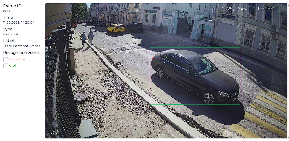 Example of a pop-up window with the bestshot of the track