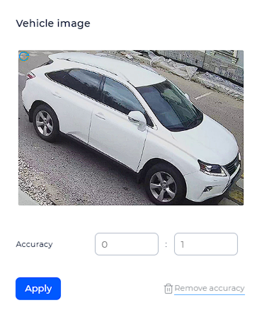 Example of uploaded image for vehicle search