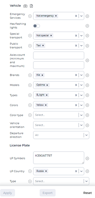 Example of automatic filter filling by image