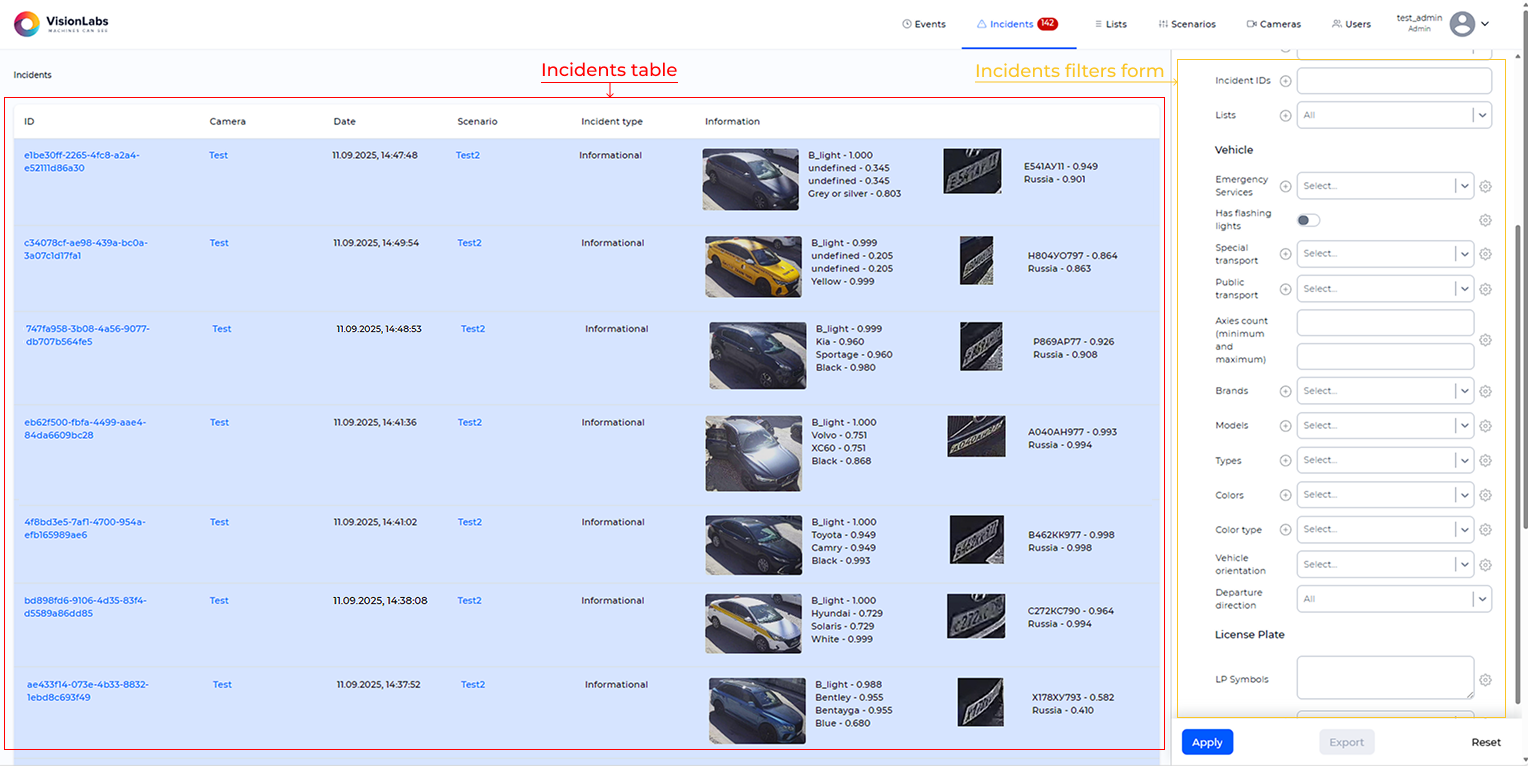 «Incident» Section