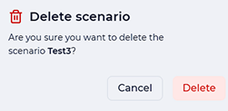 Warning about deleting the scenario