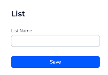 Add new list name window
