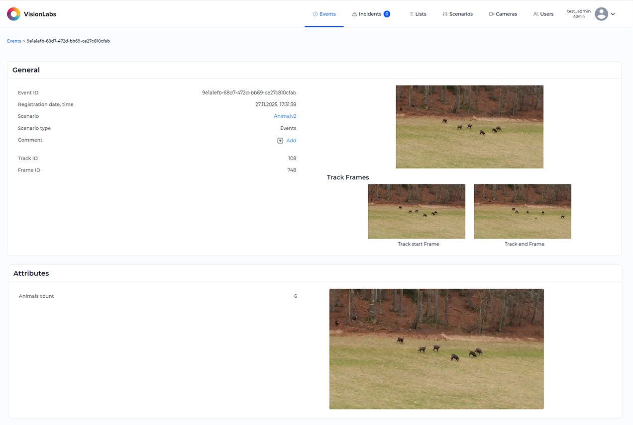 Displaying results of the «Counting the maximum number of animals» handler