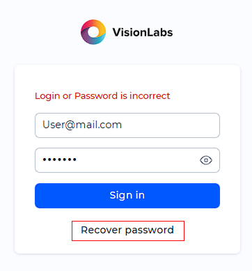 Forgot Password button