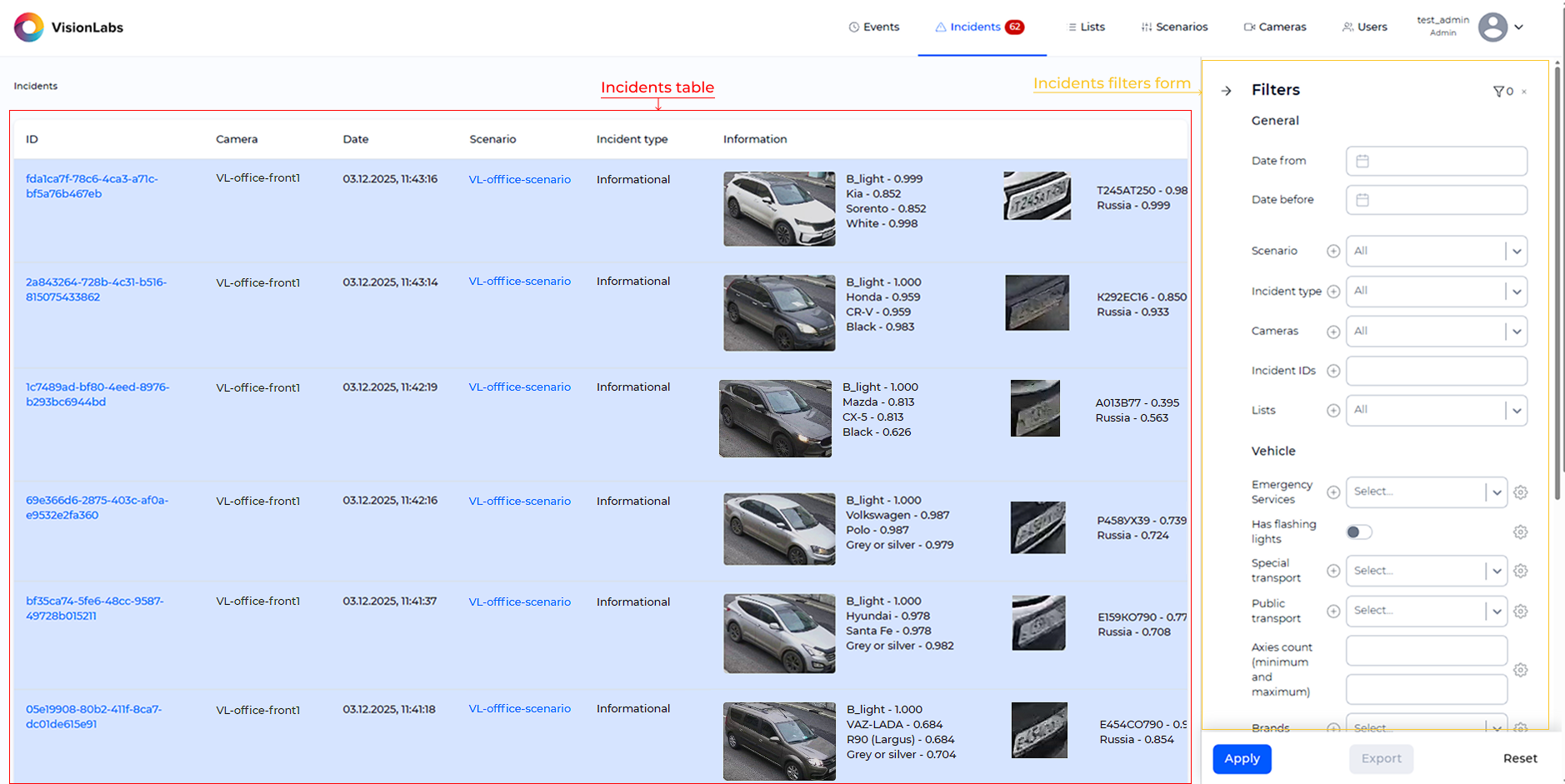 «Incident» Section