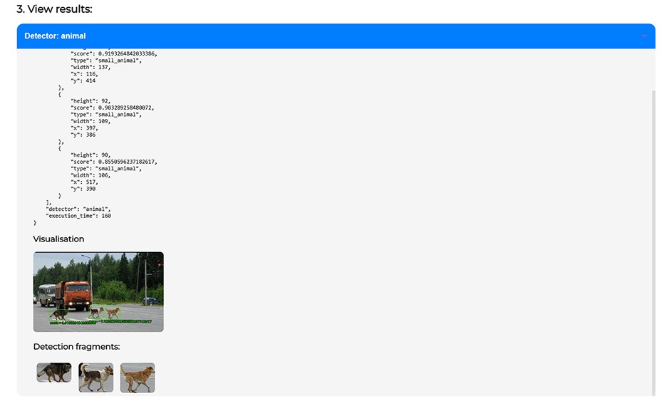 Example of the result