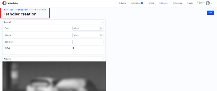 Path to the handler editing page