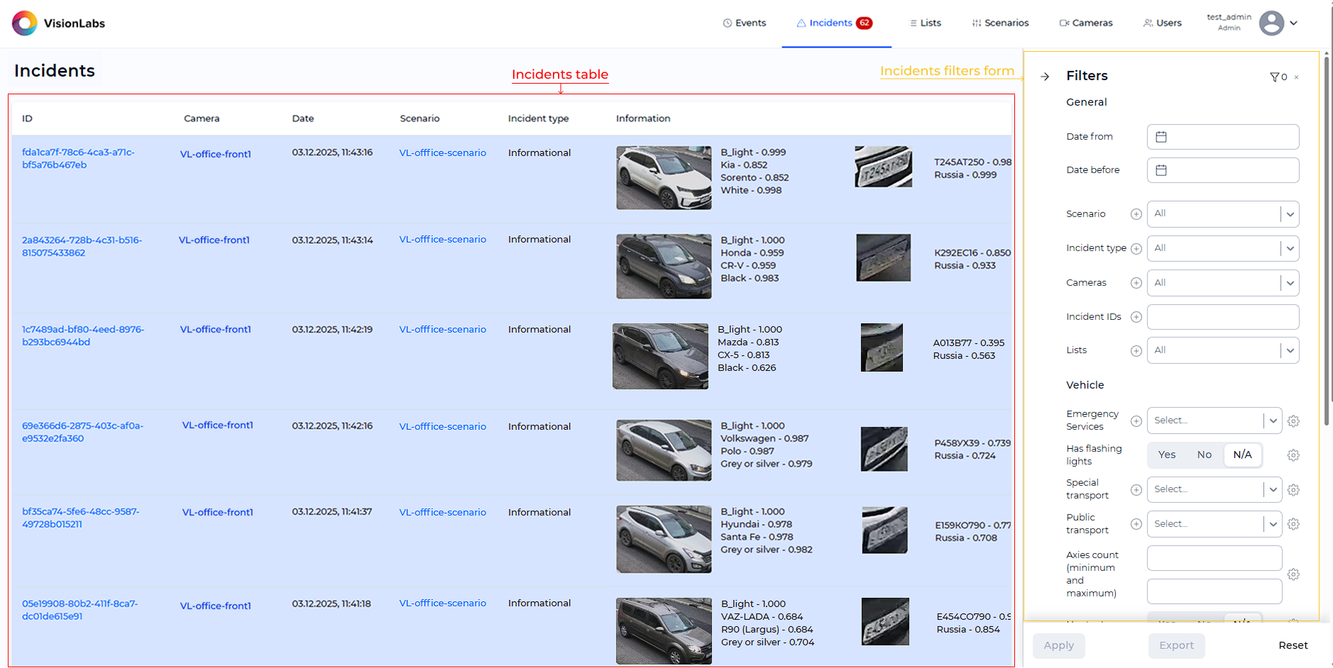 «Incident» Section