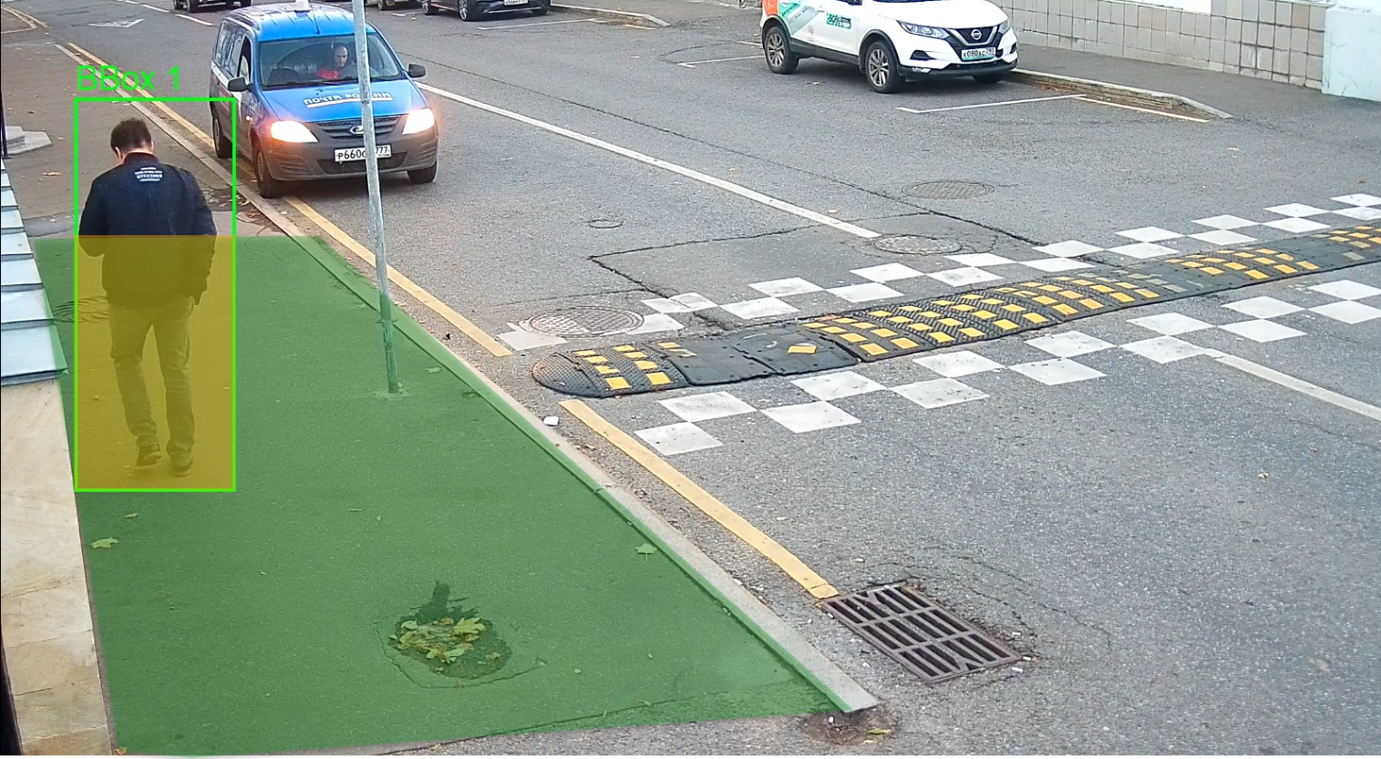 Example of the «A pedestrian entering» handler