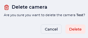 Camera deletion warning