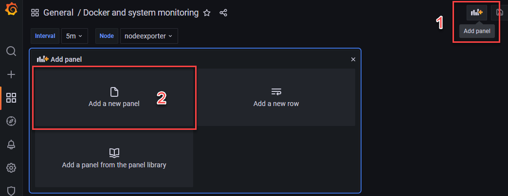 Adding panel to the dashboard