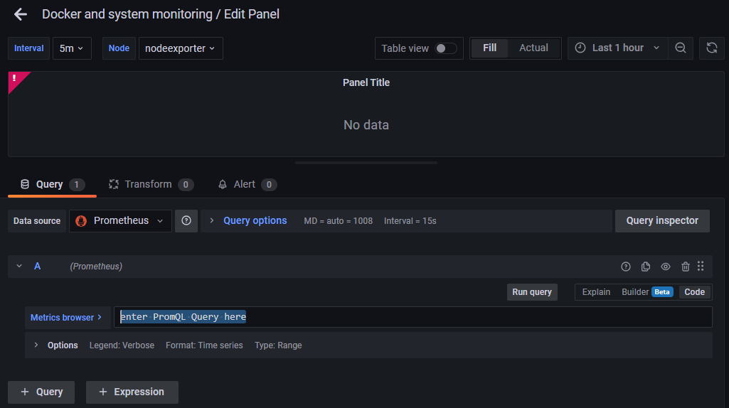 Query tab when adding a new element