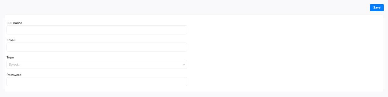 Form for adding an account
