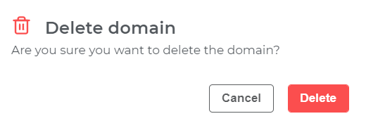 Confirm domain deletion