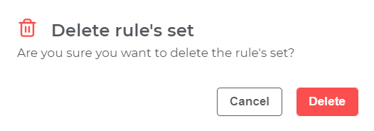 Rule's set deletion confirmation