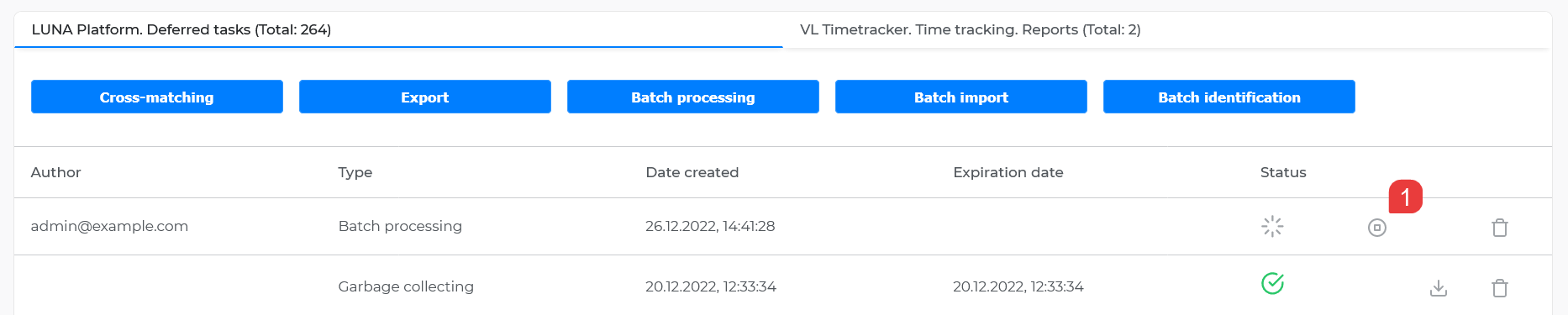 Stopping the execution of a task