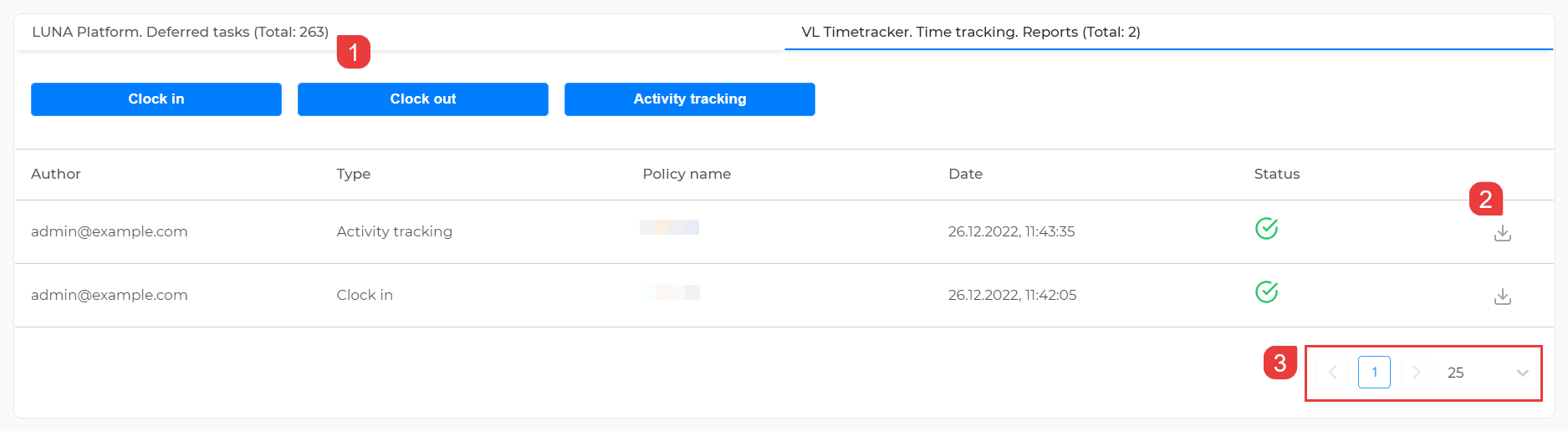 The “VL Timetracker. Time tracking. Reports” tab