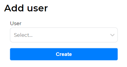 Form for adding a user