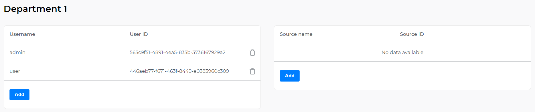 Displaying users in the department form