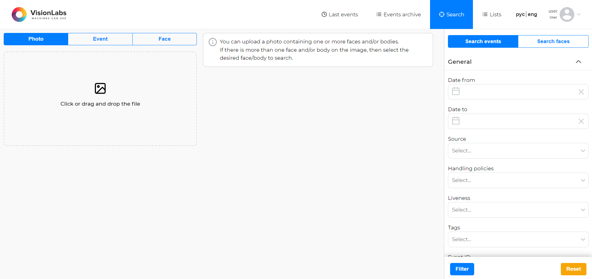 “Search” section