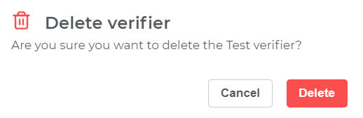 Verifier deletion confirmation