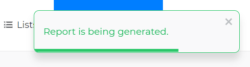 Confirmation of the formation of a request to create a report