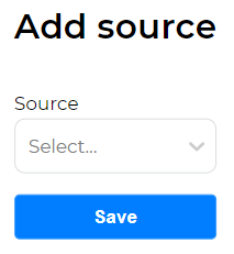 Form for adding an event source