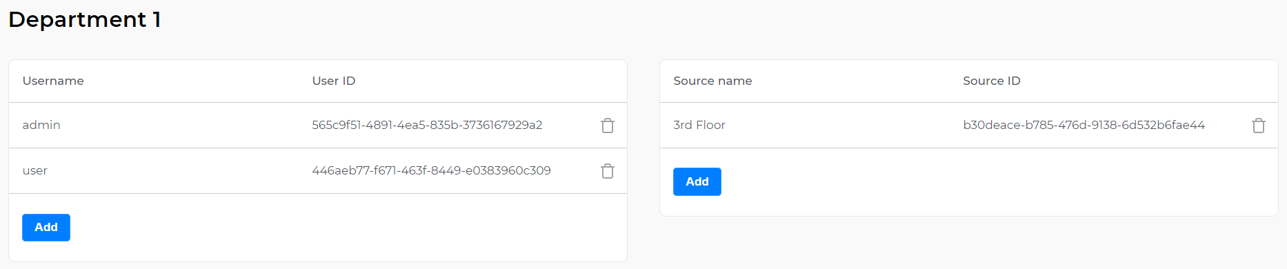 Displaying the event source in the department form