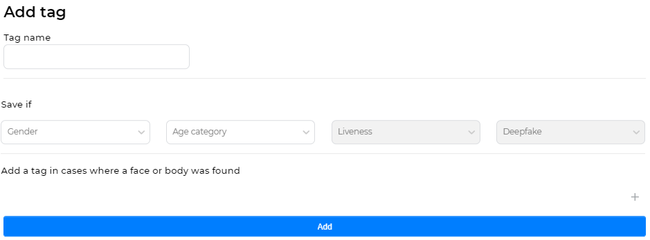“Add new tag” form