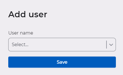 Form for adding a user