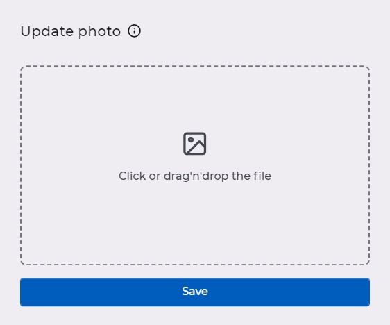 Form for updating a photo image on the page with face details.