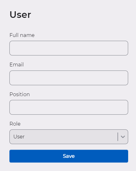 Form for adding a user