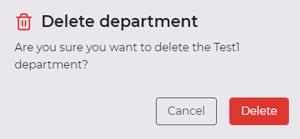 Confirmation of department deletion