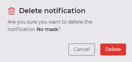 Confirmation of notification deletion