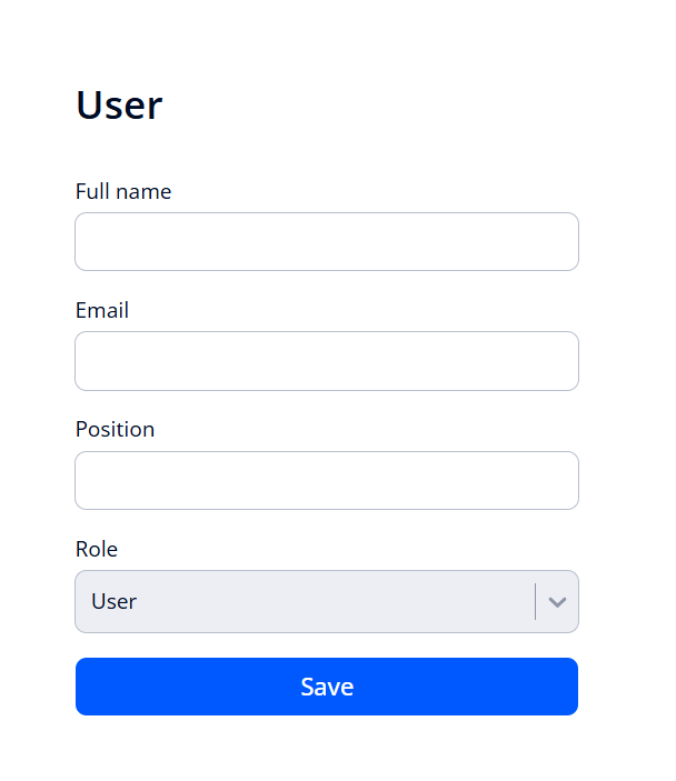 Form for adding a user