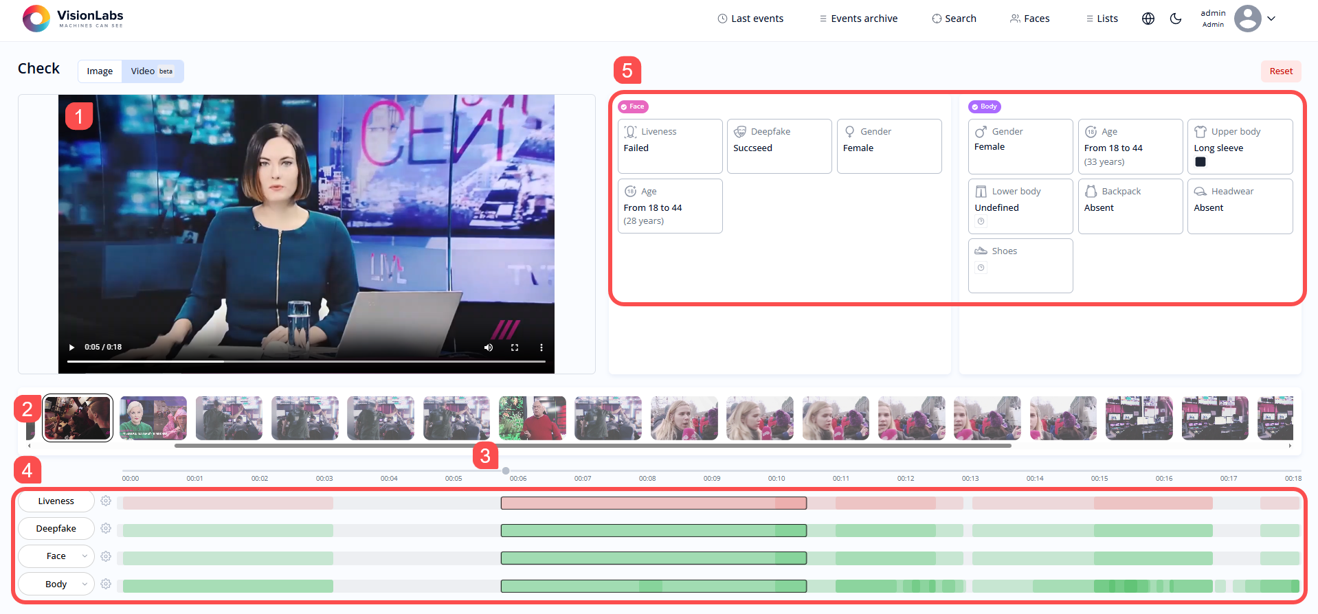 Video check results