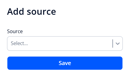 Form for adding an event source