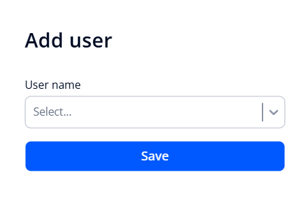Form for adding a user