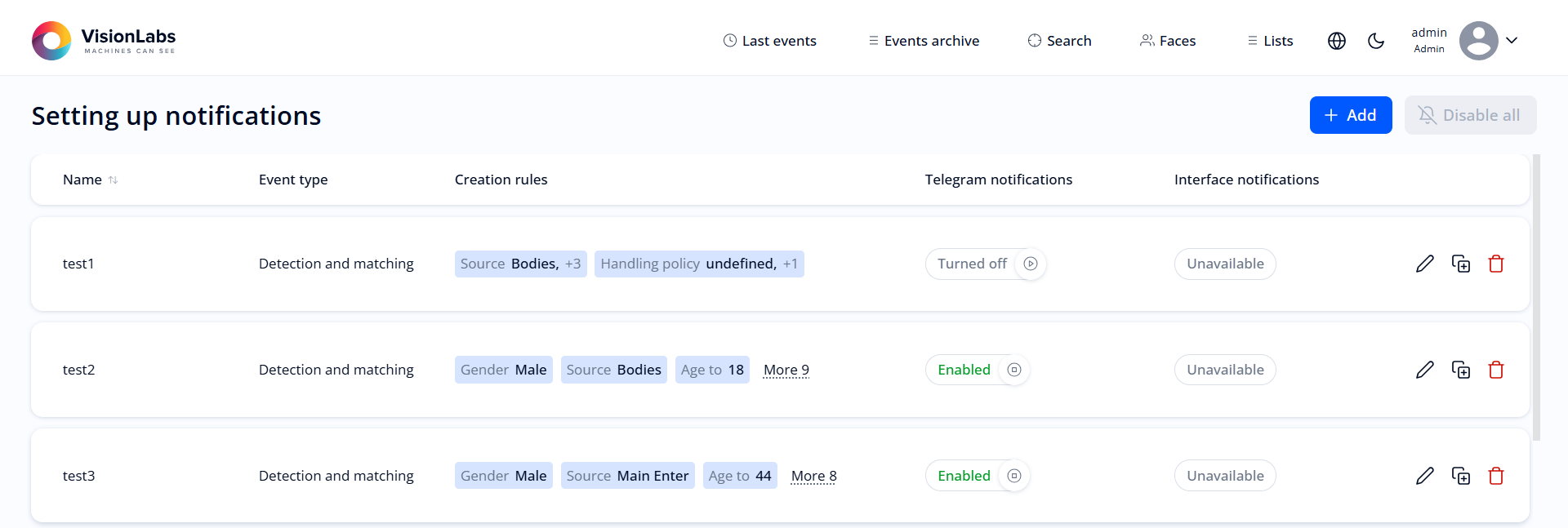 Figure 116. “Notifications” section