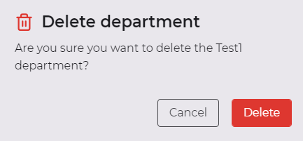 Figure 115. Confirmation of department deletion