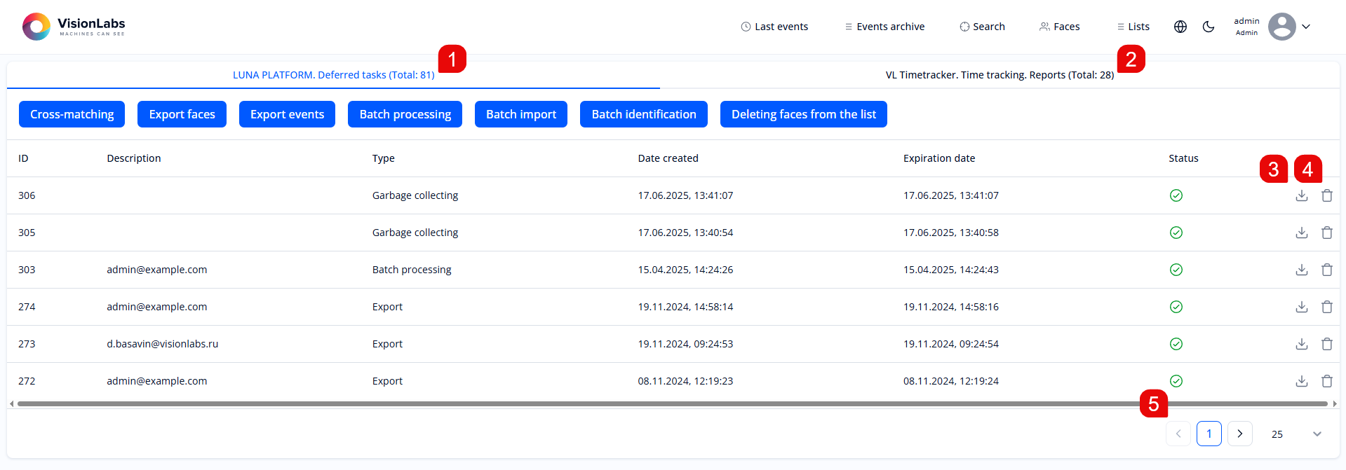 Figure 62. “Tasks” section