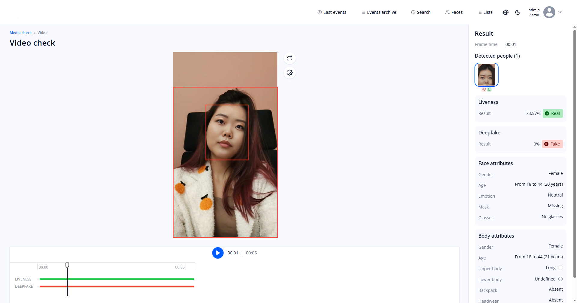 Video evaluation results